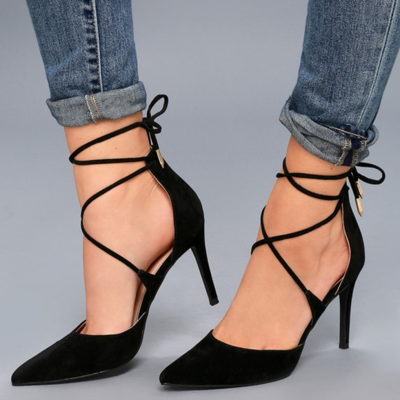 Jessica Simpson Shoes - Jessica Simpson Lace Up Suede Heels